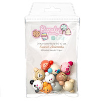 Drewniane koraliki 2cm 10szt - Sweet Animals GRKO-168 Dalprint